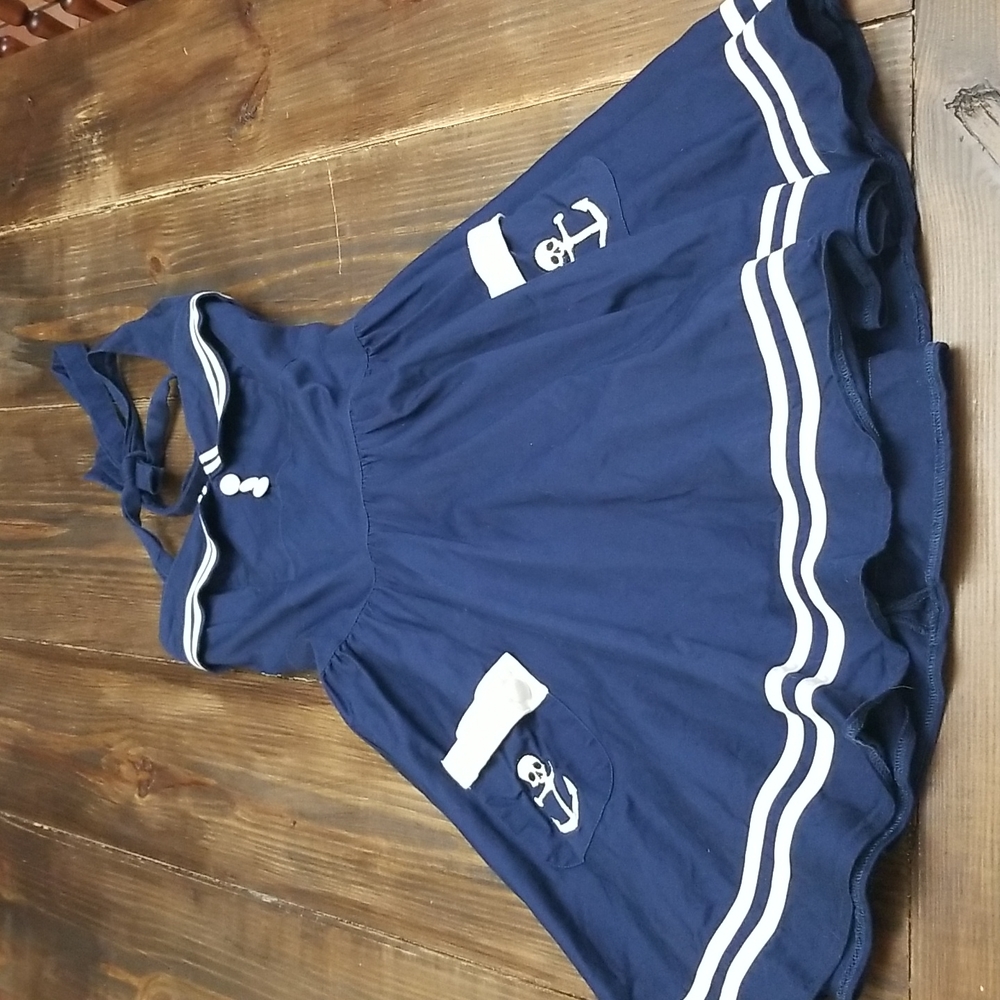 Hell Bunny Vixen Nautical Sailer Cosplay Dress Small - Picture 3 of 7